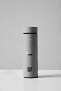 Фирменный термос Знак кофе серый